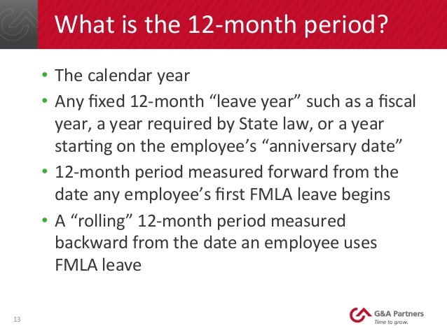 fundamentals of fmla rolling 12 month calendar