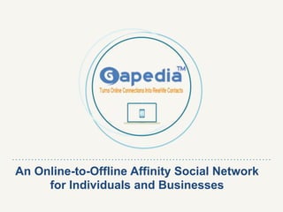 An Online-to-Offline Affinity Social Network
for Individuals and Businesses
 
