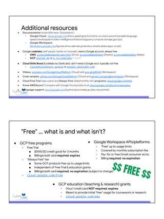 Exploring Google APIs 102: Cloud vs. non-GCP Google APIs | PDF