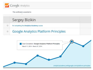 Google Analytics Platform Principles (Certificate of Completion)