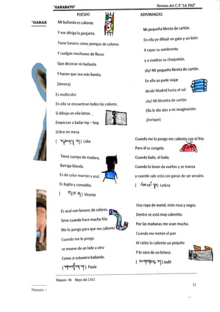 "GARABATO"                                                      Revista del C.P."LA PAZ"




_______________________________________________________________________________________
Número 46   Mayo del 2.012
                                                                                    13
 