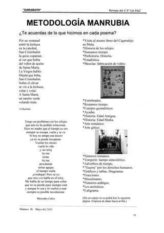 "GARABATO"                                                      Revista del C.P."LA PAZ"




_______________________________________________________________________________________
Número 46   Mayo del 2.012
                                                                                    17
 