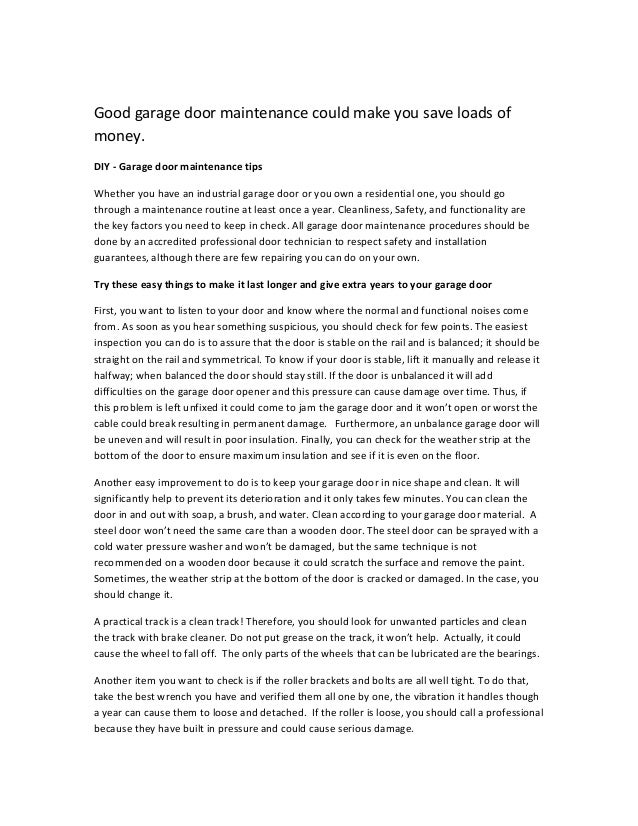 Garage Door Maintenance Tips