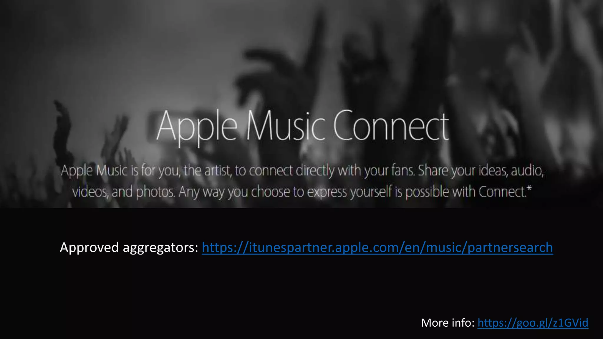 More info: https://goo.gl/z1GVid
Approved aggregators: https://itunespartner.apple.com/en/music/partnersearch
 