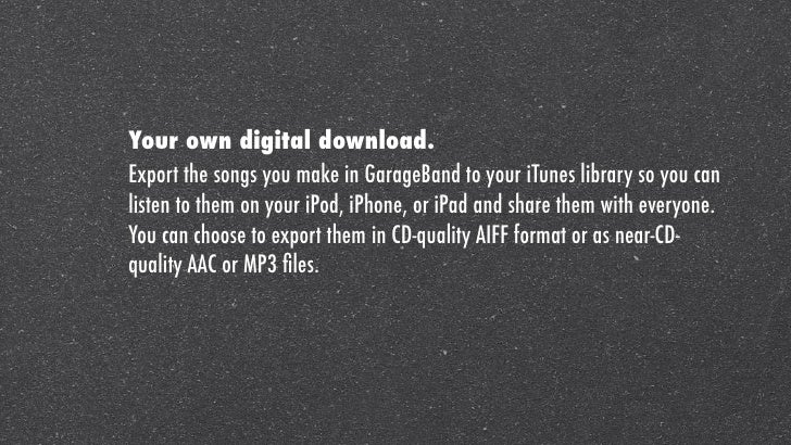 How to share a garageband project from iphone to mac download