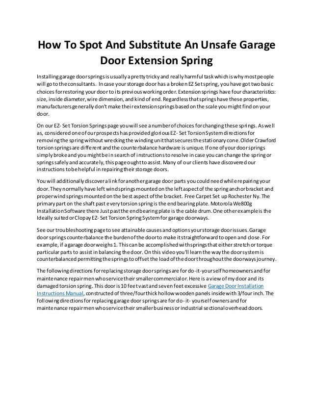 Garage Door Installation Instructions Manual