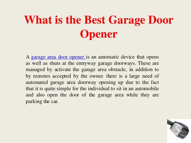 What Is The Best Garage Door Opener