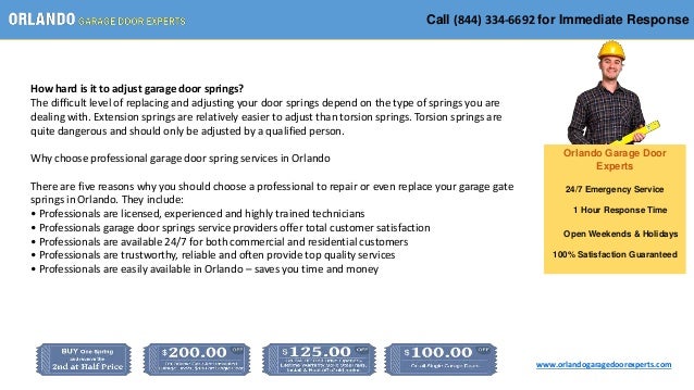 Garage Door Opener Spring Services In Orlando