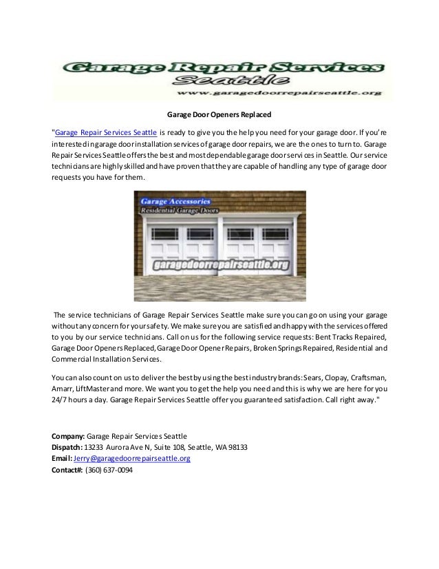 Garage Door Openers Replaced