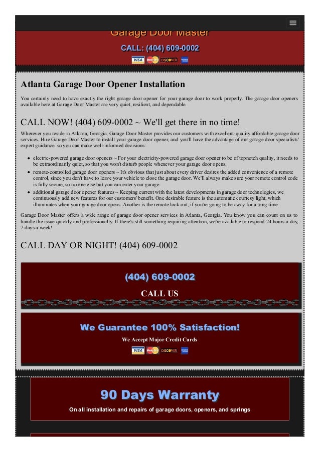 Garage Door Repair Atlanta