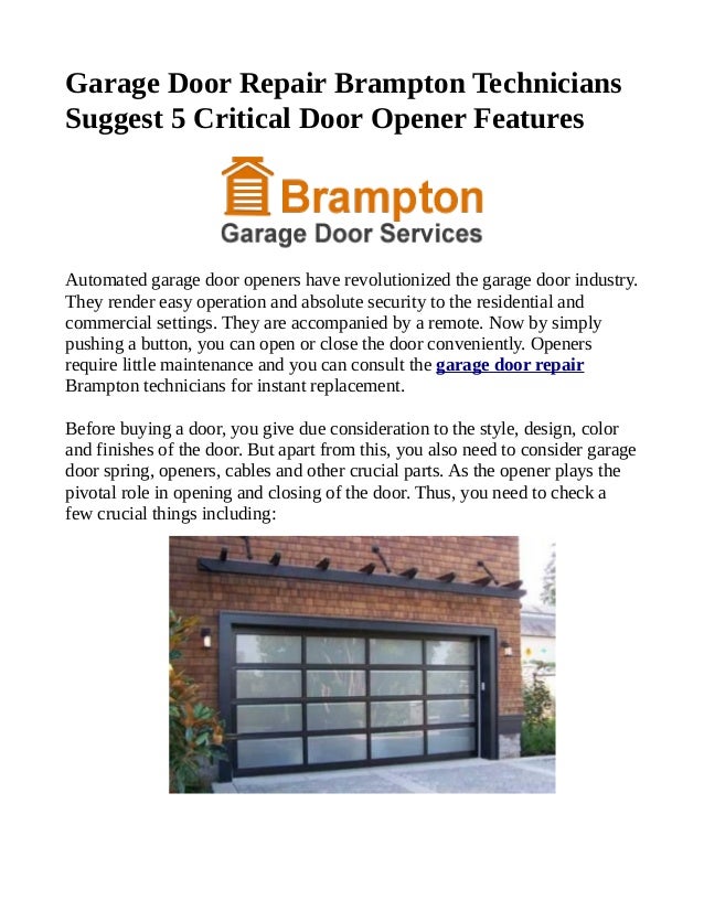  Garage Door Opener Repair Brampton for Small Space