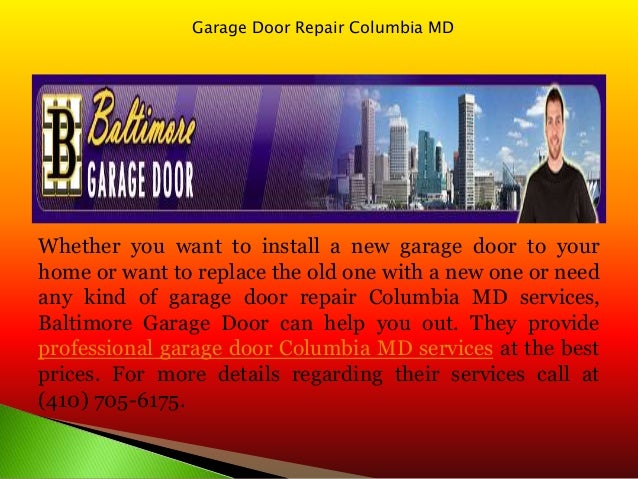 Garage Door Repair Columbia Md