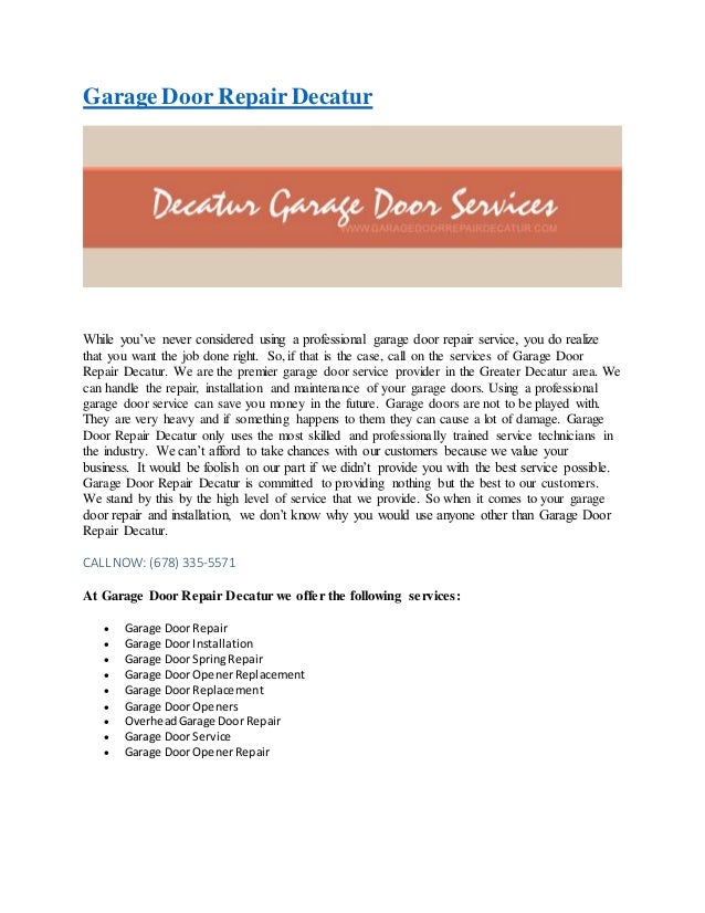 Garage Door Repair Decatur