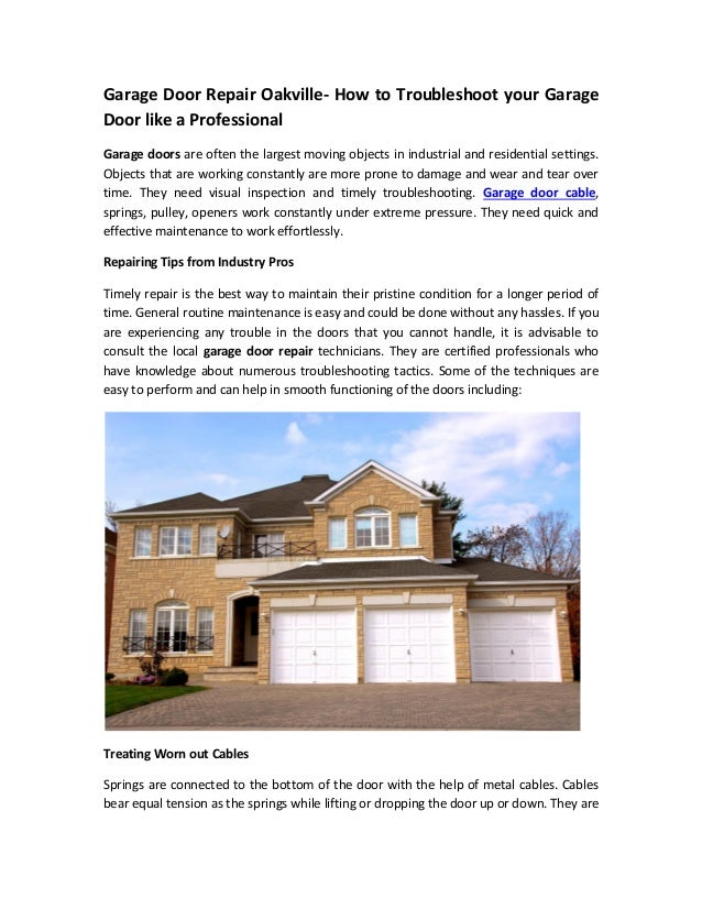 Garage Door Repair Oakville How To Troubleshoot Your Garage