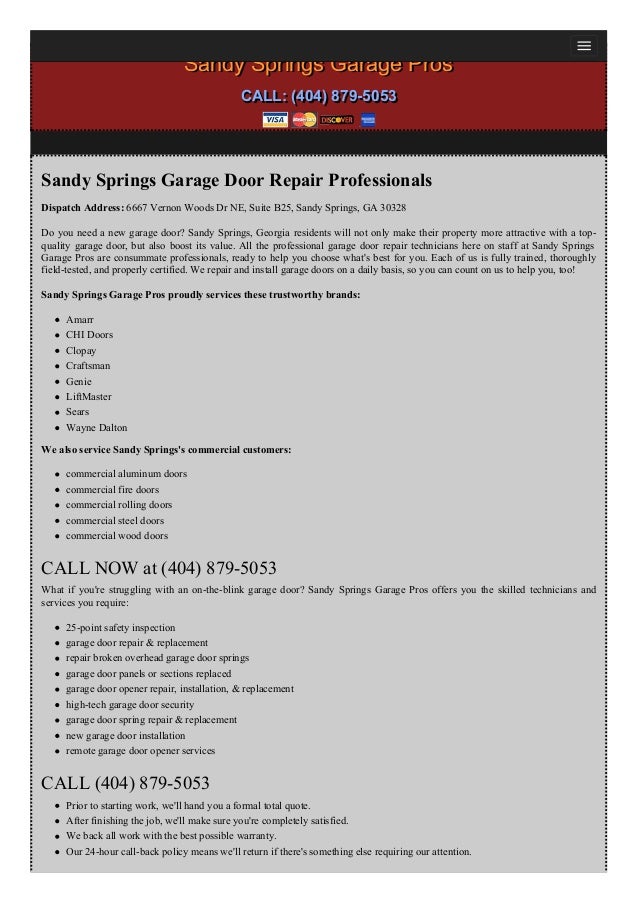 Garage Door Repair Sandy Springs