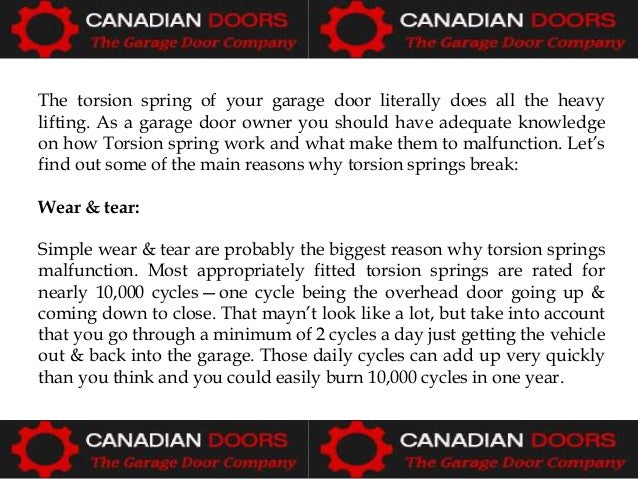 Garage Doors Broken Spring Repair Ottawa