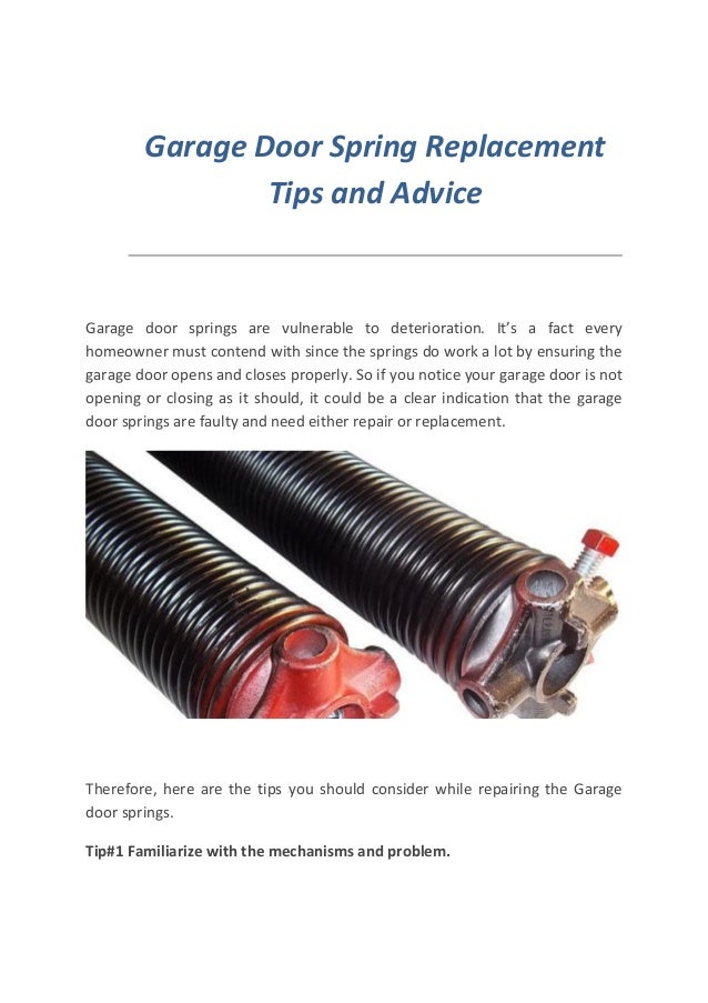 Garage Door Spring Replacement Tips