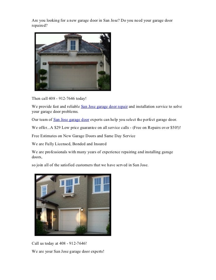 Garage Door Repair San Jose Ca
