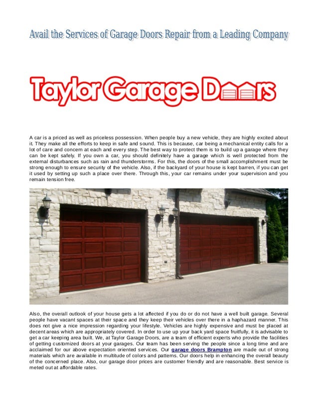Garage Doors Service In Brampton