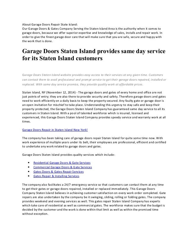 Garage Doors Staten Island