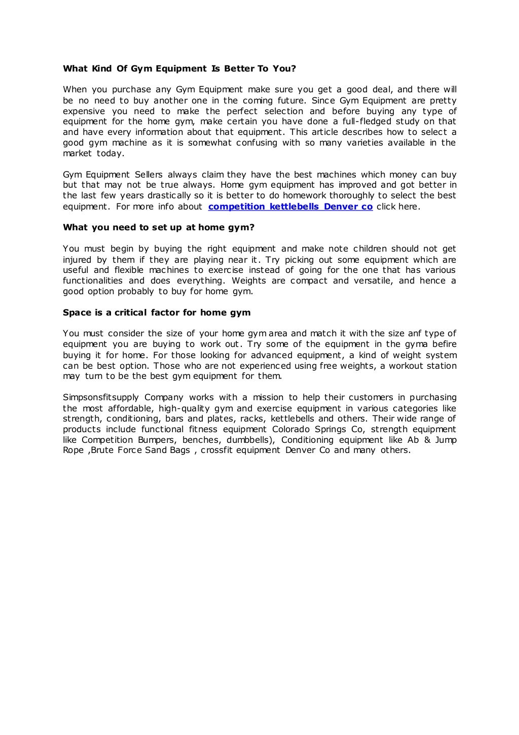 home gym equipment Denver co