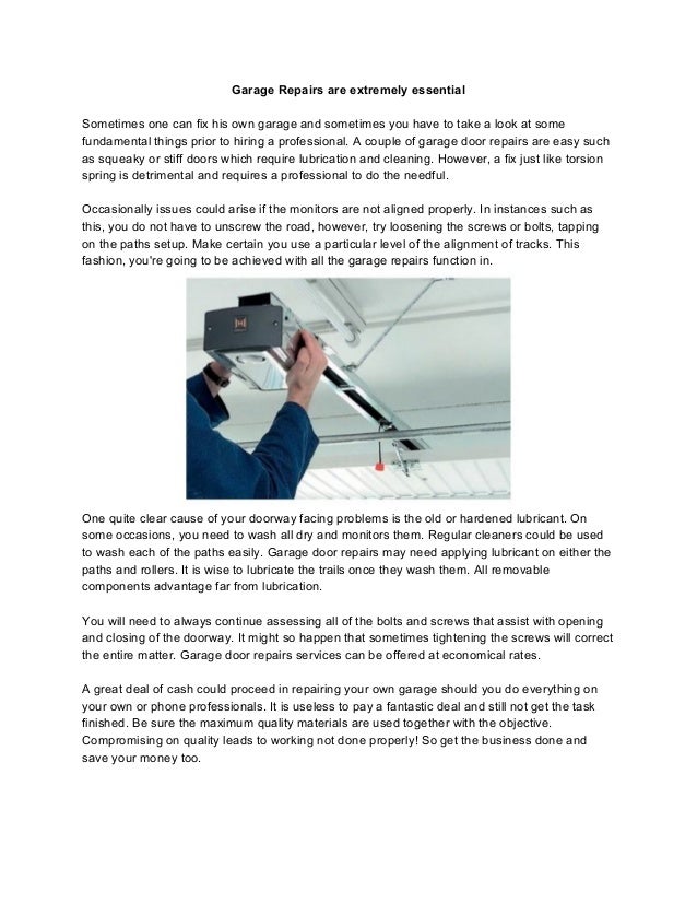 Garage Repairs Are Extremely Essential Garage Door Repair