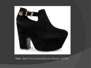 Vista - Black Faux Suede Boots for Women - £29.99

 