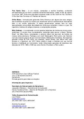 Tico Santa Cruz – é um músico, compositor e escritor brasileiro, conhecido
principalmente por ser líder e vocalista da ban...