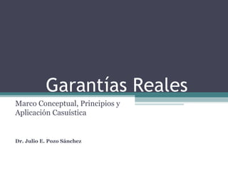 Garantías Reales
Marco Conceptual, Principios y
Aplicación Casuística


Dr. Julio E. Pozo Sánchez
 