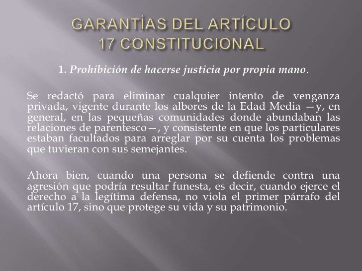 Ejemplo Del Articulo 17 Dela Constitucion Mexicana