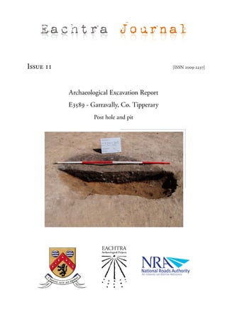 Eachtra Journal

Issue 11                                       [ISSN 2009-2237]




           Archaeological Excavation Report
           E3589 - Garravally, Co. Tipperary
                    Post hole and pit
 