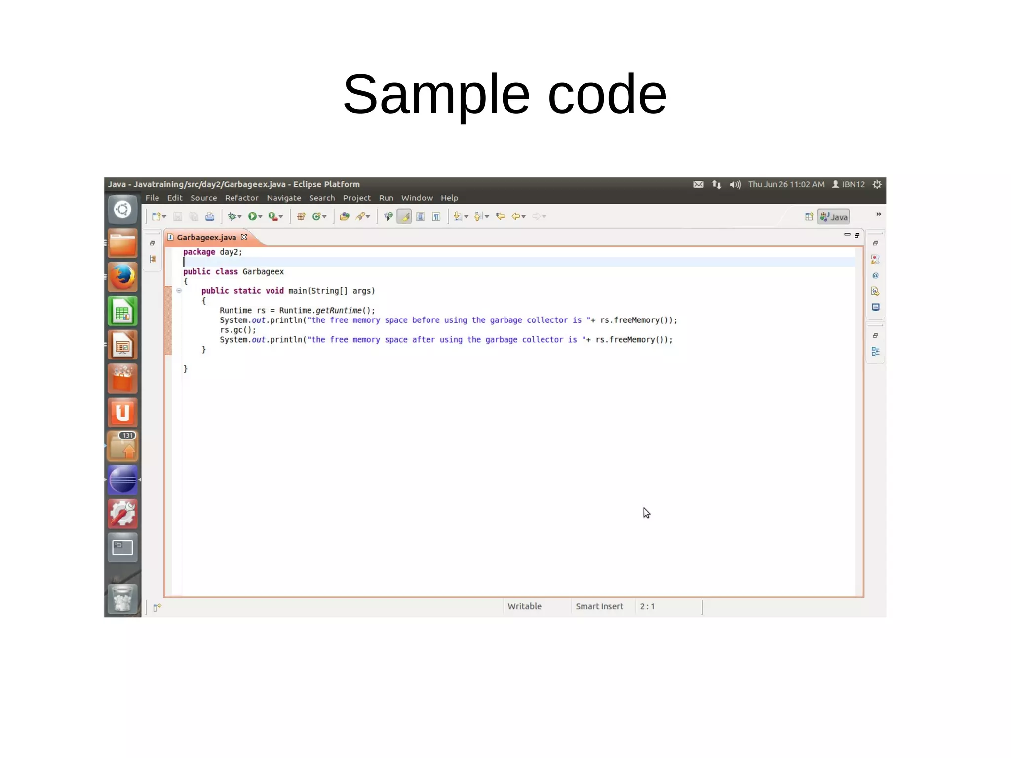 Sample code