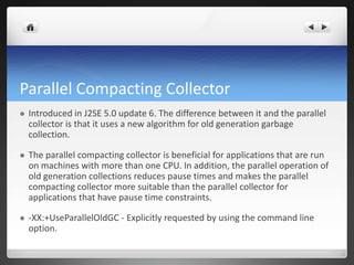 Memory Management in the Java Virtual Machine(Garbage collection) | PPTX