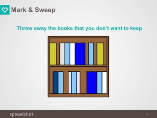 Mark & Sweep
Throw away the books that you don’t want to keep
18
 