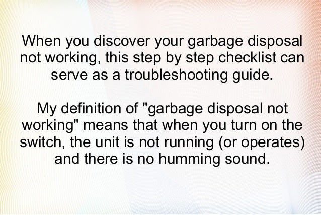 garbage disposal not working easy steps to solve your problem garbage disposal not working easy steps to solve your problem