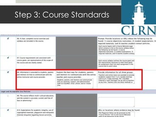 Step 3: Course Standards

 