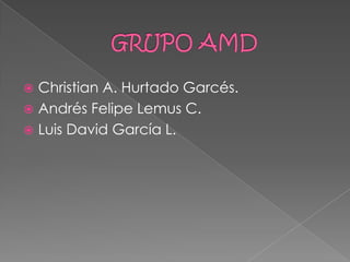 GRUPO AMD Christian A. Hurtado Garcés. Andrés Felipe Lemus C. Luis David García L. 