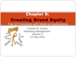 Cristina M. Garcia Marketing Management  Section 2 12 May 2010 Chapter 9:  Creating Brand Equity Top 10 Concepts with Medical Applications 