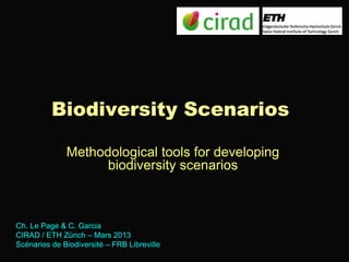 Biodiversity Scenarios

              Methodological tools for developing
                    biodiversity scenarios



Ch. Le Page & C. Garcia
CIRAD / ETH Zürich – Mars 2013
Scénarios de Biodiversité – FRB Libreville
 