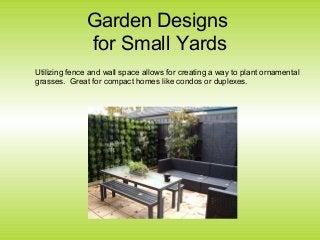 Garden designs for small yards
