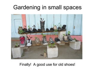 Gardening in small spaces

This tripod
combines
bamboo
and
recycled
plastic
bottles
 