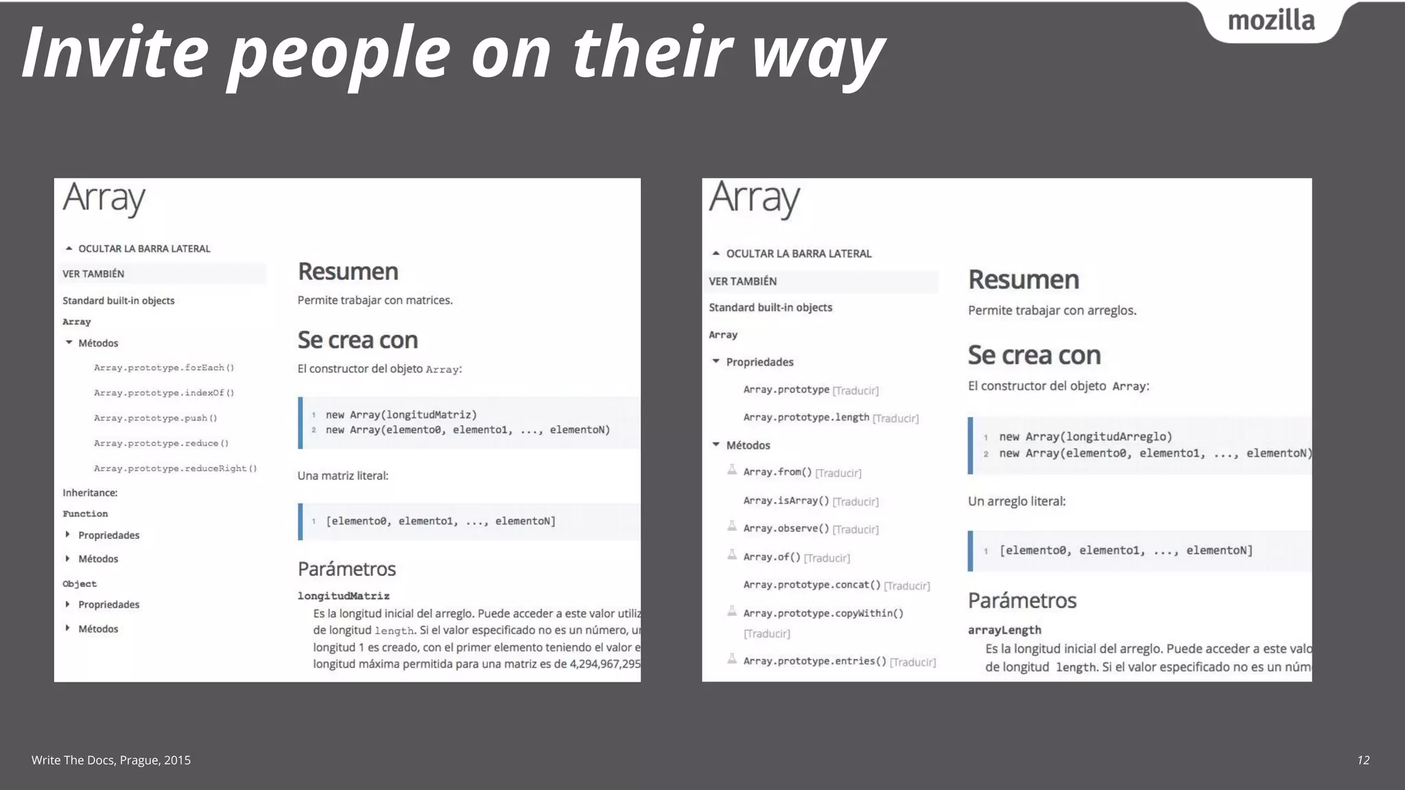 Write The Docs, Prague, 2015 12
Invite people on their way
 