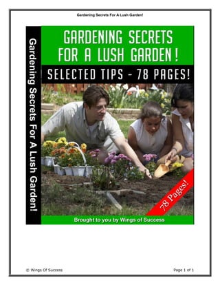 Gardening Secrets For A Lush Garden!
© Wings Of Success Page 1 of 1
 