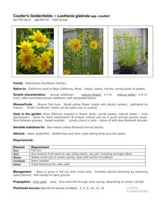 Gardening sheet lasthenia glabrata | PDF | Free Download