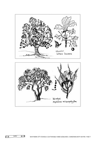 WAITAKERE CITY COUNCIL’S SUSTAINABLE HOME GUIDELINES / GARDENING WITH WATER / PAGE 7
 