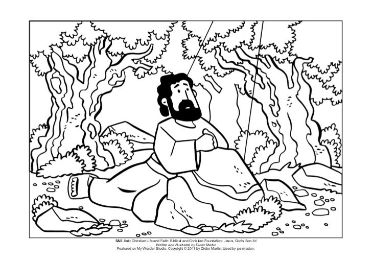Jesus Prays In The Garden Coloring Page Jesus Prays In The Garden Coloring Page