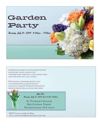 Garden party postcard