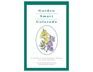 Garden
           Smart
     Colorado




A Guide to Non-Invasive Plants
       f o r Yo u r G a r d e n

     Colorado Weed Management Association
       Colorado Big Country, RC&D, Inc.
 