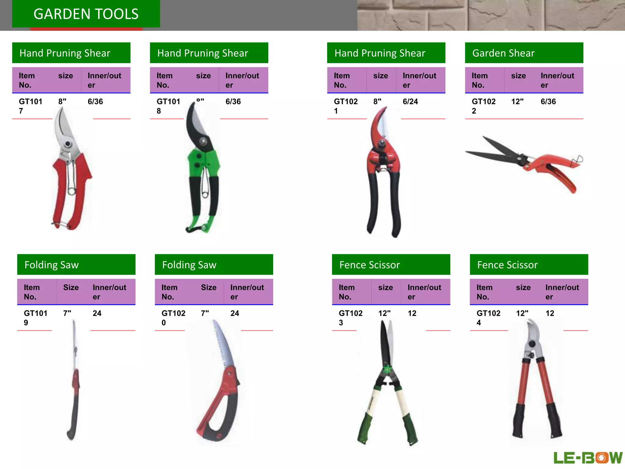 Garden tools Catalog LebowTools PPT