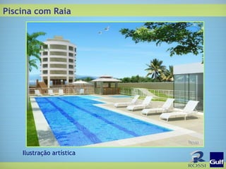 Piscina com Raia Ilustração artística  